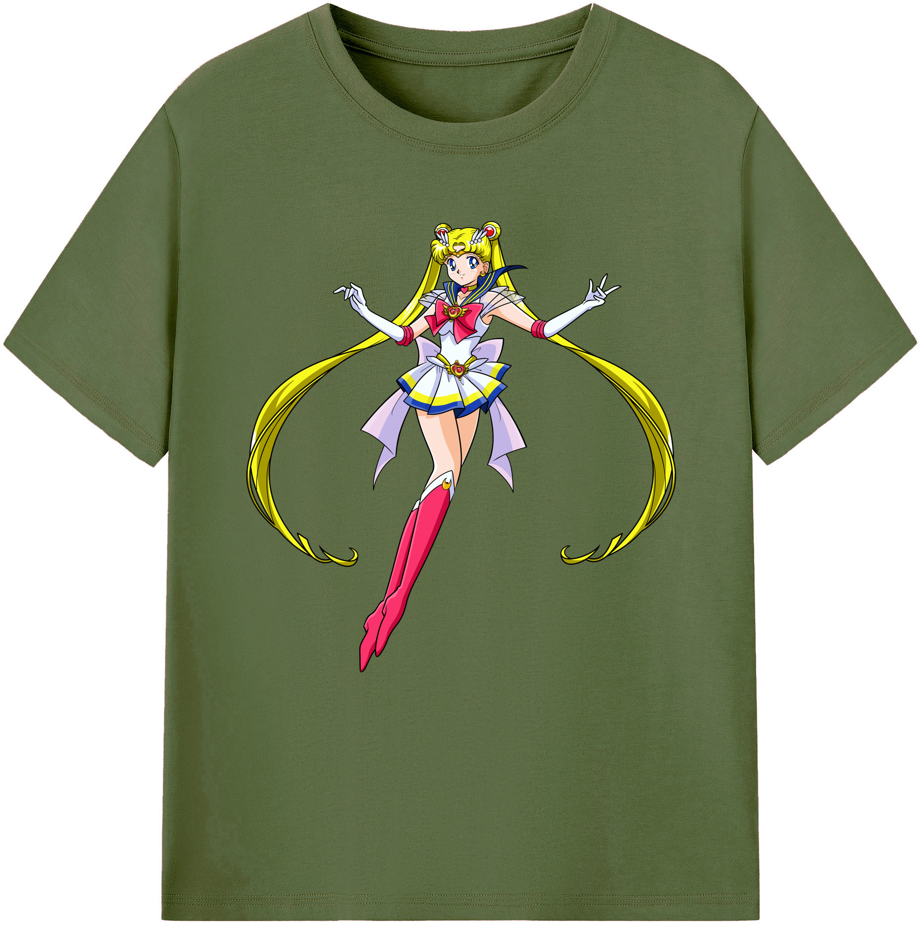 （画像用） 美少女戦士セーラームーン 月野 うさぎ つきの うさぎ Sailor Moon Tsukino Usagi 綿100％半袖Tシャツ（フロントプリント）